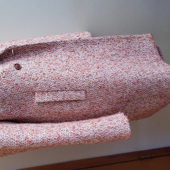 J. Crew Daphne Top Coat Italian Tweed Guava Pink Size 12 - Picture 7 of 11